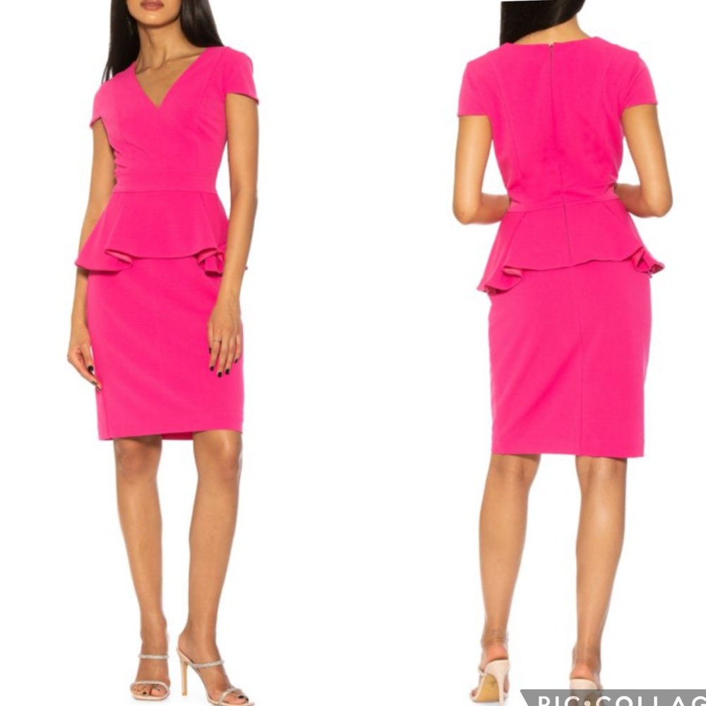 Elegant Alexia Admor Pink Peplum Dress